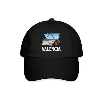 Valencia Spain City Skyline Holiday Love - Baseball Cap - black/black - Front