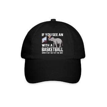Si vous voyez un éléphant avec un ballon de basket disant - Casquette classique - noir/noir - Devant