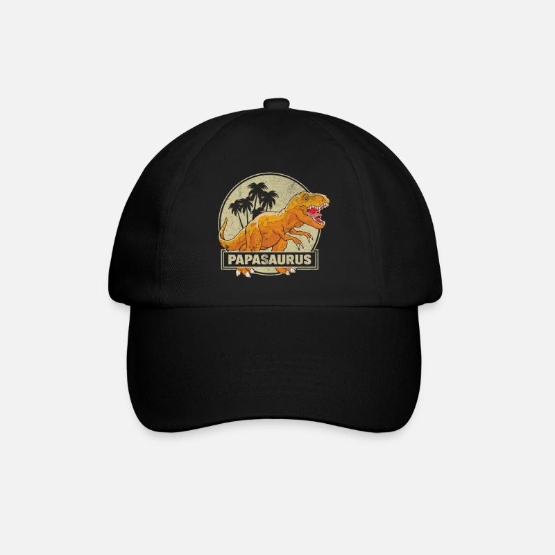 Papasaurus - Baseballkappe - Schwarz/Schwarz