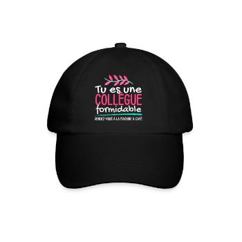 Tu es une collègue formidable - Casquette classique - noir/noir - Devant
