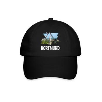 Dortmund Deutschland Stadt Skyline Heimat Liebe - Baseballkappe - Schwarz/Schwarz - Vorne