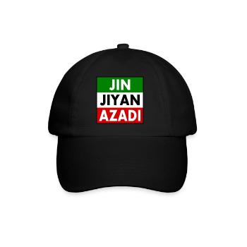 jin jiyan azadi - Baseballkappe - Schwarz/Schwarz - Vorne