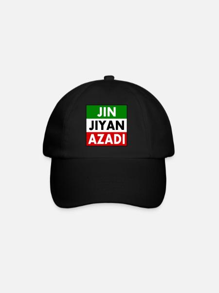 jin jiyan azadi - Baseballkappe - Schwarz/Schwarz