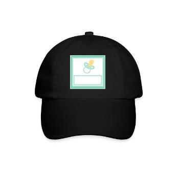 Baby Vorlage personalisieren selbst gestalten - Baseballkappe - Schwarz/Schwarz - Vorne