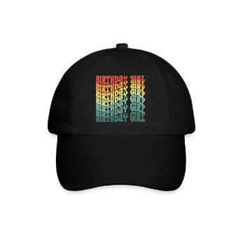 Anniversaire Fille Groovy Rétro Vintage Anniversaire - Casquette classique - noir/noir - Devant