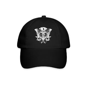 Papillon de nuit, Papillon de nuit, Lune, Vignes, Gothique, Wicca - Casquette classique - noir/noir - Devant