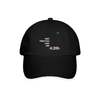 Wir Treffen Uns Um 420 - Baseballkappe - Schwarz/Schwarz - Vorne