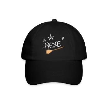 Hexe - Baseballkappe - Schwarz/Schwarz - Vorne