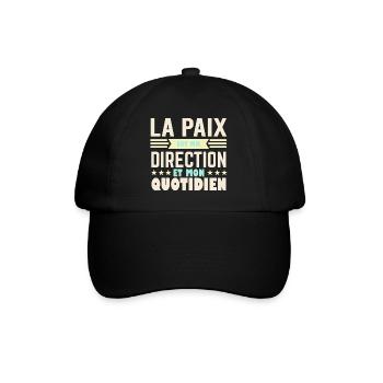 La paix est ma direction et mon quotidien - Casquette classique - noir/noir - Devant