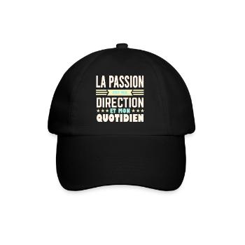 La passion est ma direction et mon quotidien - Casquette classique - noir/noir - Devant