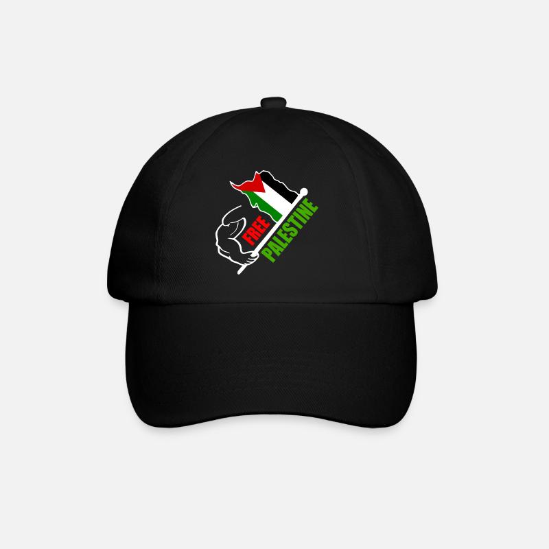 Free palestine - Baseballkappe - Schwarz/Schwarz