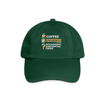 Accountant Bookkeeping Coffee Spreadsheets Funny - Baseball Cap - bottle green - Front