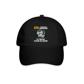 CPA: Number Ninja Dodging Eye Contact Accountant - Baseball Cap - black/black - Front