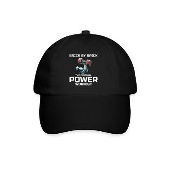 Bricklayer Bricklaying Humor Power Workout Funny - Baseball Cap - black/black - Front