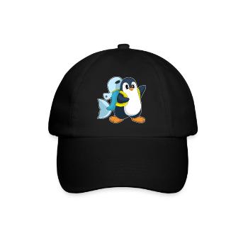 Pinguin Schüler Rucksack Schule - Baseballkappe - Schwarz/Schwarz - Vorne