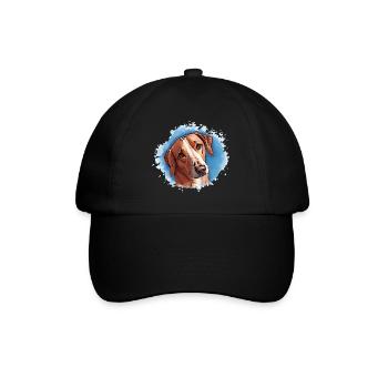 Hund SAVEBRACKE Jagdhund türkis Aquarell Design  - Baseballkappe - Schwarz/Schwarz - Vorne
