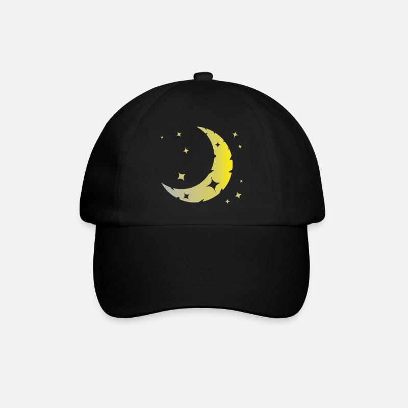 Moon and stars - Baseball Cap - black/black