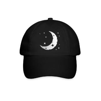 Mond und Sterne - Baseballkappe - Schwarz/Schwarz - Vorne