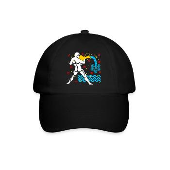 Aquarius-Farbe - Baseballkappe - Schwarz/Schwarz - Vorne