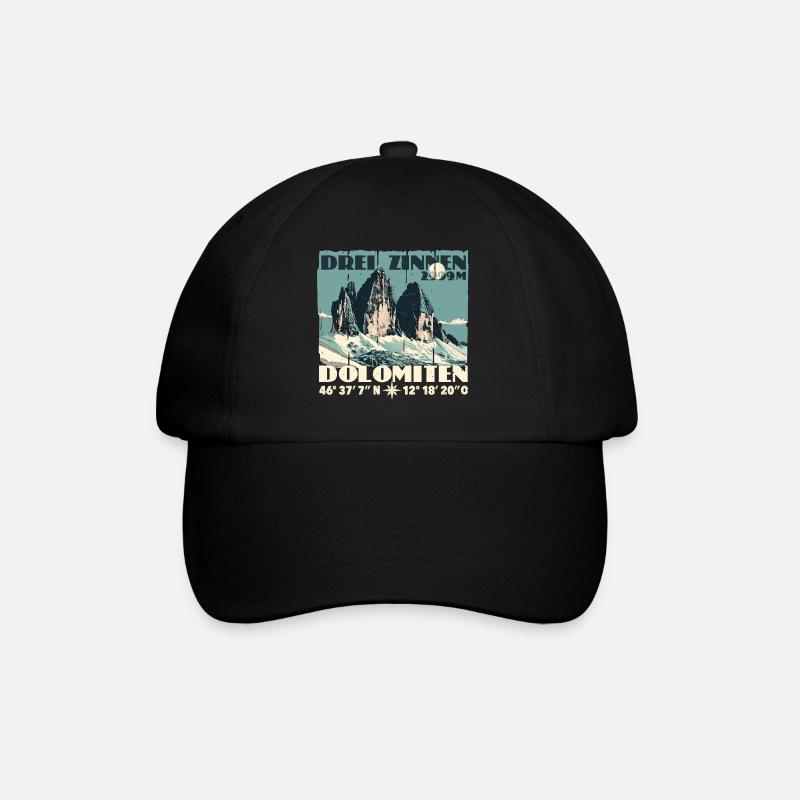 Trois Pics Dolomites Souvenir Tre Cime Lavaredo - Casquette classique - noir/noir