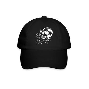 Soccer Shot Explosion Illustration Team Logo - Baseball Cap - black/black - Front