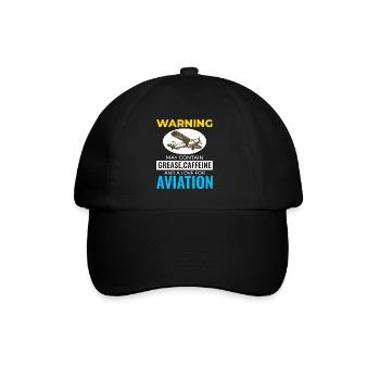 Fluggerätmechaniker Luftfahrttechniker Kaffee Humor - Baseballkappe - Schwarz/Schwarz - Vorne