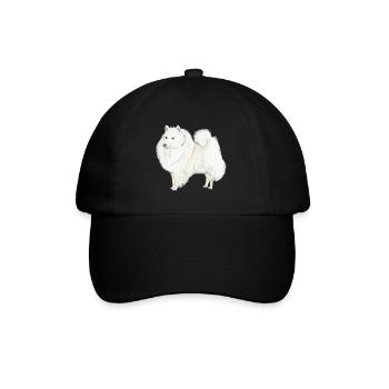 Japanese Spitz Dog Sticker - Baseball Cap - black/black - Front