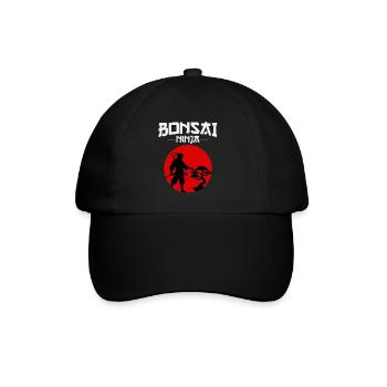 Japanischer Bonsai Gärtner Baum Sammler Ninja - Baseballkappe - Schwarz/Schwarz - Vorne
