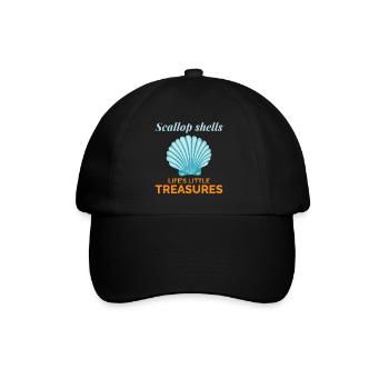 Scallop Seashells Collector Beachcomber Shellfish - Baseball Cap - black/black - Front