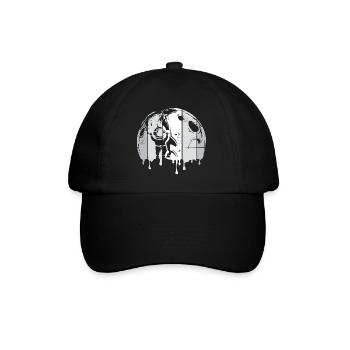 moon astronaut space rocket graffiti retro logo - Baseball Cap - black/black - Front