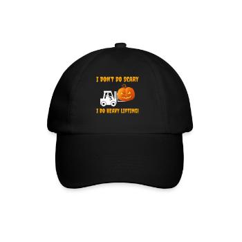 Halloween Ghost Forklift Operator Pumpkin Funny - Baseball Cap - black/black - Front