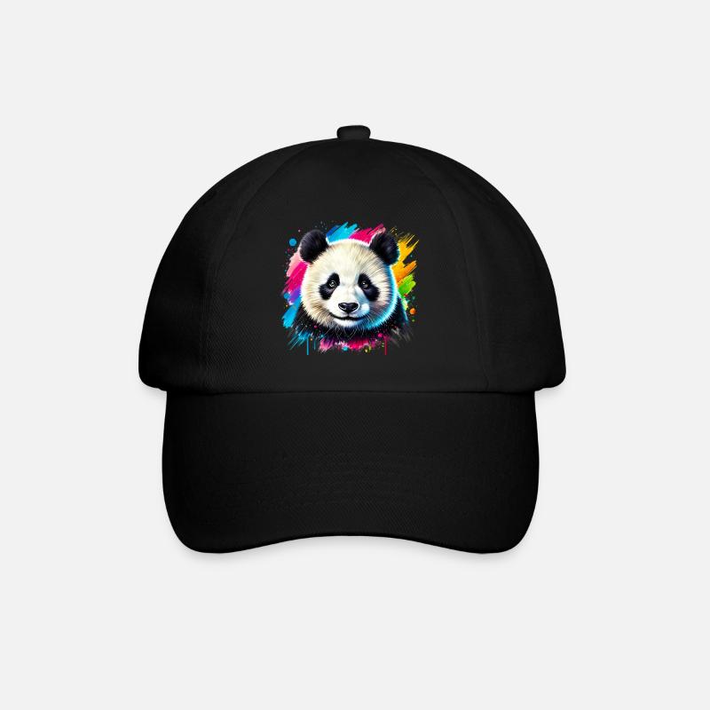 Panda - Baseballkappe - Schwarz/Schwarz