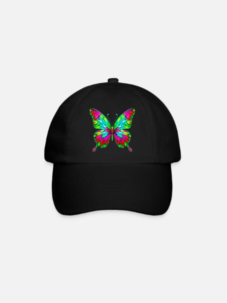 Schmetterling - Baseballkappe - Schwarz/Schwarz