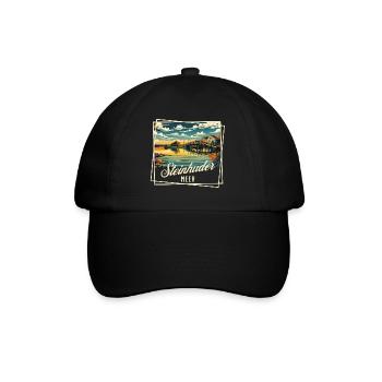 Steinhuder Meer – Sommer. Sonne. Seele baumeln - Baseballkappe - Schwarz/Schwarz - Vorne