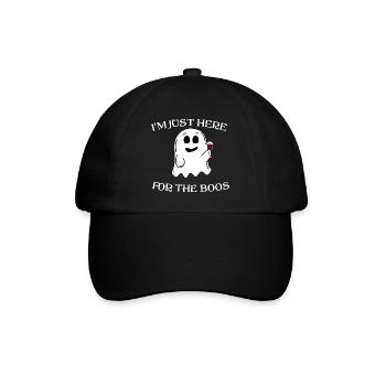 Je suis juste ici pour le Boo Wine Ghost Halloween - Casquette classique - noir/noir - Devant