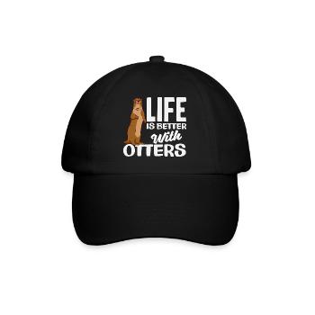 Sea otters live better - Baseball Cap - black/black - Front