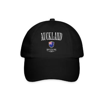 Auckland New Zealand, minimalist design - Baseball Cap - black/black - Front