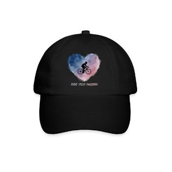 Aquarell-Herz-Fahrt - Baseballkappe - Schwarz/Schwarz - Vorne
