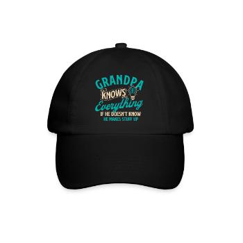 Grand-père sait tout, citation drôle Humour familial - Casquette classique - noir/noir - Devant