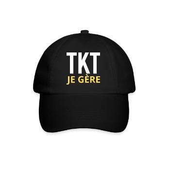 TKT Ich manage Geschenk Lustiger Mann Humoristische Frau - Baseballkappe - Schwarz/Schwarz - Vorne