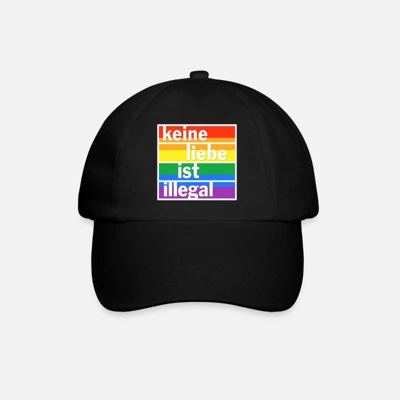 Keine Liebe ist illegal - Baseballkappe - Schwarz/Schwarz