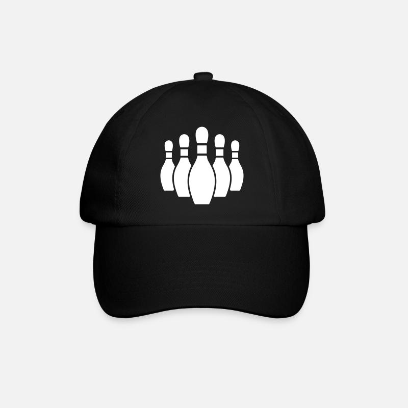 Bowling Pins Silhouette - Baseballkappe - Schwarz/Schwarz