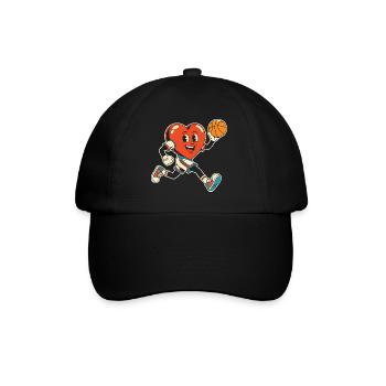 Basketball Herz Mascot Sprint - Baseballkappe - Schwarz/Schwarz - Vorne