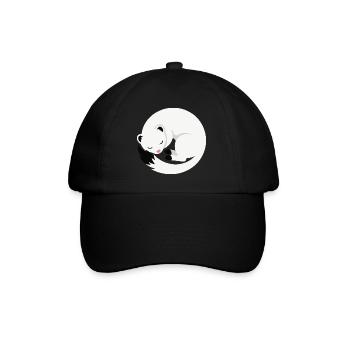 Cute sleeping ermine minimalist style - Baseball Cap - black/black - Front