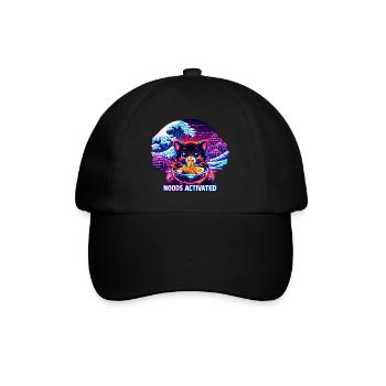 Ramen Nudeln Katzenliebhaber Retro Kawaii Katzen - Baseballkappe - Schwarz/Schwarz - Vorne