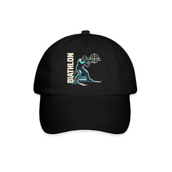 Biathlon Passion Liebhaber Geschenk - Baseballkappe - Schwarz/Schwarz - Vorne