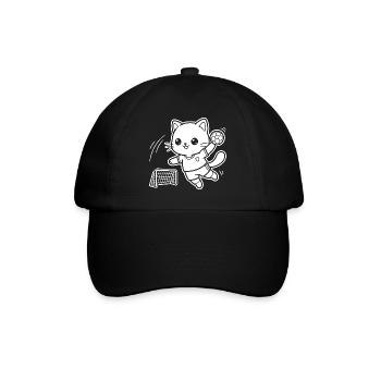 Joueur de handball Kawaii Cat - Casquette classique - noir/noir - Devant