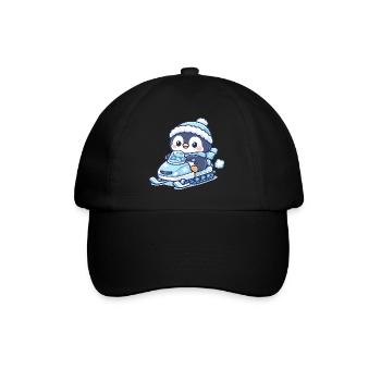 Penguin Snow Sled Magic - Baseball Cap - black/black - Front