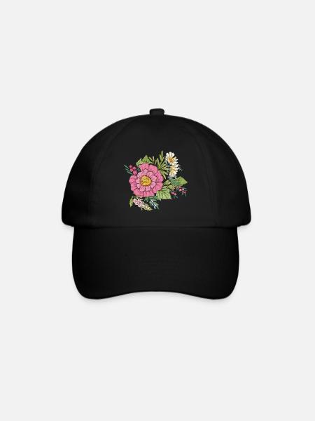 Image de fleur - Casquette classique - noir/noir