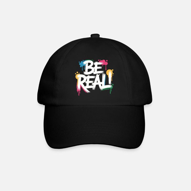Imprimé graffiti Be Real - Casquette classique - noir/noir